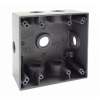 BELL 2-Gang Waterproof Box (7) 1/2" Outlet with Side Handles Gray