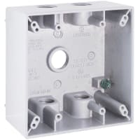 BELL 2-Gang Waterproof Box (5) 1/2" Outlet -White