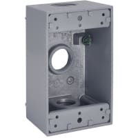 BELL 1-Gang Waterproof Box (3) 3/4" Outlet Gray Carded