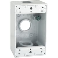 BELL 1-Gang Waterproof Box (3) 3/4" Outlet -White