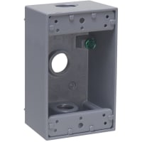 BELL 1-Gang Waterproof Box (3) 1/2" Outlet Gray Carded