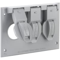 BELL 3-Gang Waterproof Cover Box Mount (3) 1.406 Dia - Gray