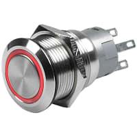 BEP Push But Sw On/Of Ring Illum 12V Red Led