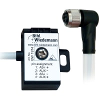 Bihl+Wiedemann Passive Distributor AS-i/AUX to 1 x M12 cable socket, angled, 5 poles, depth 19