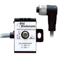 Bihl+Wiedemann Passive Distributor AS-i to 1 x M12 cable socket, angled, 5 poles, depth 19 mm, 