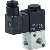 Bimba MFD VALVE, DIRECT ACT, SINGLE SOLENOID, 1/8 NPT, 12VDC, M3V1 SERIES