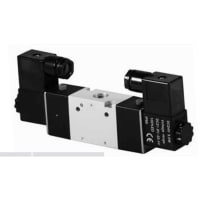 Bimba MFD Solenoid Valve, Double, Cl Ctr, 1/4 NPT In, 1/8 NPT Exh, 24VDC Lead, M4V Series