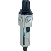 Bimba MFD Filter/Regulator, 3/8Npt, 40Mic, Semi-Auto Drn, 20-130 Psi, Nylon Bwl, Brkt, 300 Serie