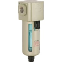 Bimba MFD Filter, 400 Series, 1/2 NPT, 5Mic, Semi-Auto Drain, Nylon Bowl w/Metal Grd, Brkt