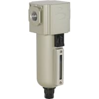 Bimba MFD Filter, 400 Series, 1/2 NPT, 5Mic, Auto Drain, Metal Bowl, Brkt