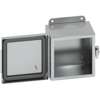 B-Line by Eaton Enclosure, NEMA4X, ContinuousHinge, ScrewClampCover, SS, 664-4XSS6CHC, 6x6x4