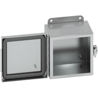 B-Line by Eaton Enclosure, NEMA4X, ContinuousHinge, ScrewClampCover, StainlessSteel, 664-4XSCHC