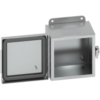 B-Line by Eaton Enclosure, NEMA4X, Continuous Hinge, Screw Clamp Cover, Aluminum, 1084-4XACHC, 10x8x4