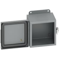 B-Line by Eaton Enclosure, NEMA12, 13, Continuous Hinge, Screw Clamp Cover, Gray, 664-12CHC, 6x4x4