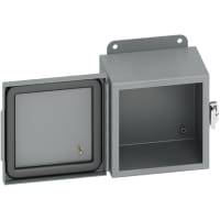 B-Line by Eaton Enclosure, NEMA12, 13, Continuous Hinge, Screw Clamp Cover, Gray, 1086-12CHC, 10x8x6